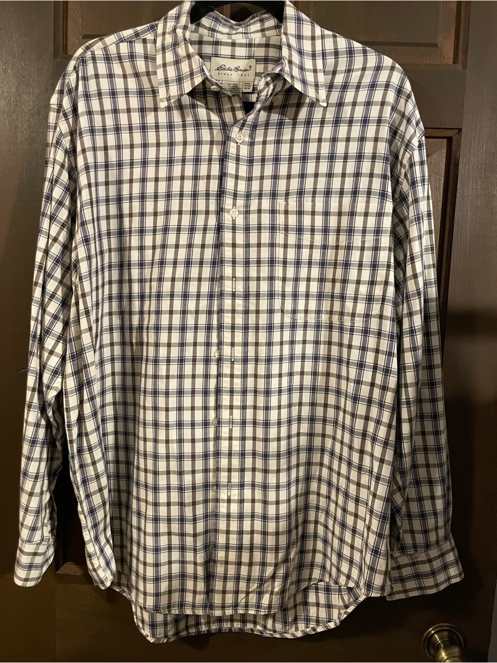Vintage Eddie Bauer Plaid Long-Sleeve Button-Down Shirt